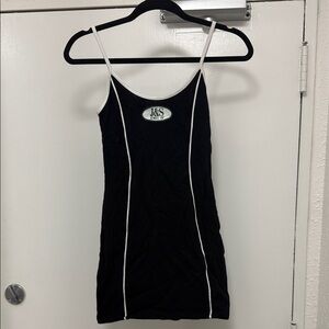 J&S Black Mini Dress with White Trim